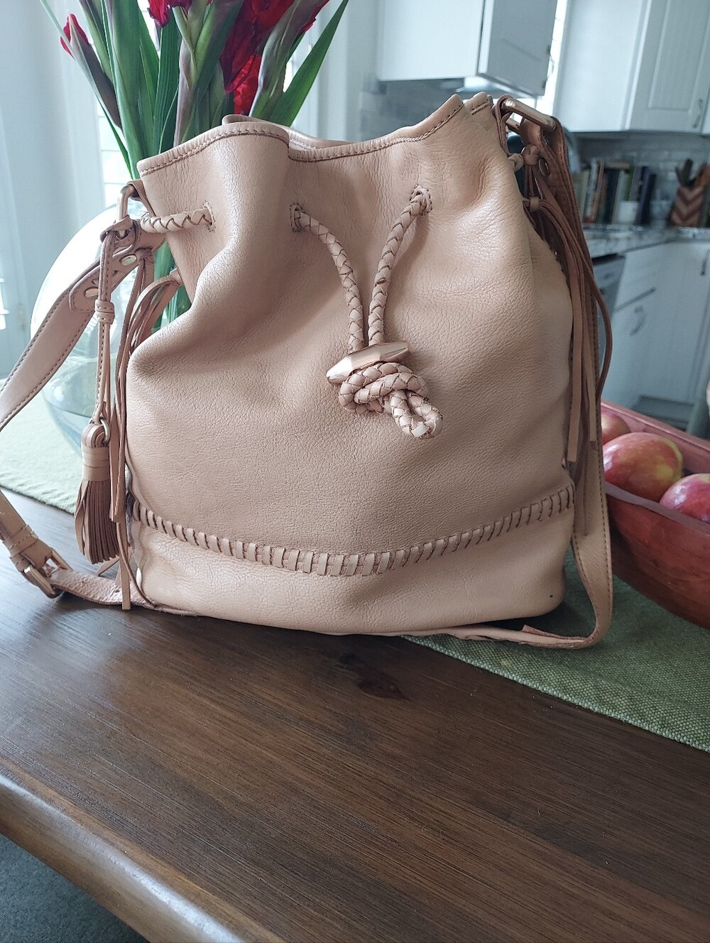 Joie Mabel Tan Leather Shoulder Bag